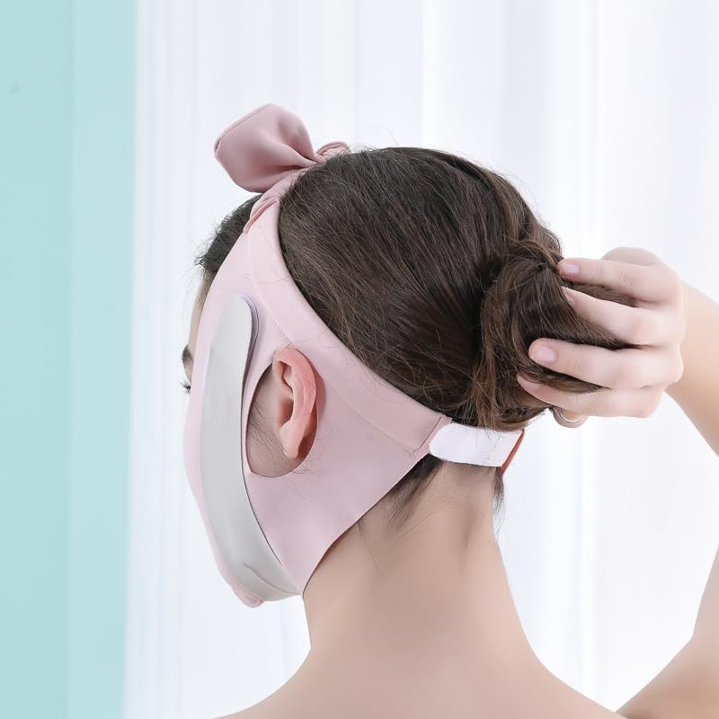 V-Line Face-Lifting Mask Sleep Mask Promote Fat Burning Reusable Graceful Face Mask (Pink)
