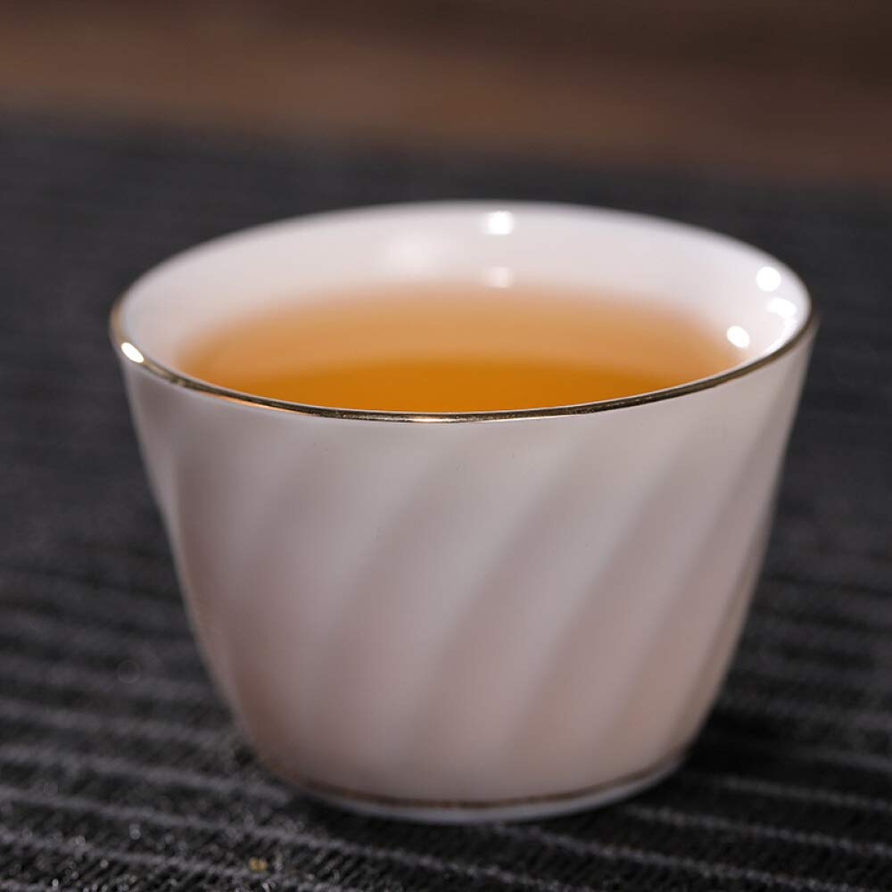 Service à thé en céramique Simple et Moderne, Ensemble Complet de thé ondulé à l'eau, Petit Coffret Cadeau en Porcelaine Blanche,Tasses à thé et soucoupes
