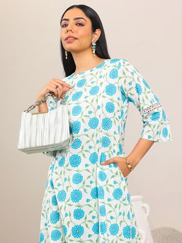 Image of Libas Printed Cotton Straight Kurta With Trouser | Ethnic Wear | daily wear