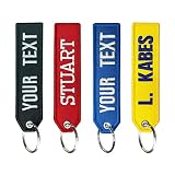 ssass Customized Keychain, Personalized Embroidery Double-sided Keychain with your Text Number, Moto
