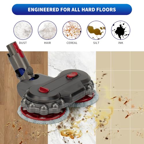 Image of Mop Head Replacement for Dyson v7 v8 v10 v11 v15, Hardwood Floor Mopping Cleaning for sv10 sv11 sv12 sv14 Vacuum Head Attachment with 6 Pads, Tank and Cup【2026】v10slim /v12 /sv18 NOT Compatible