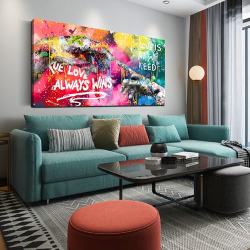 CIRABKY Large Colorful Wall-Art for Living Room - Graffiti Wall