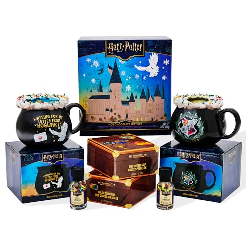 HARRY POTTER Hot Chocolate Mug Gift Set, Includes 2 Color Changing Hot Chocolate Mixes, 2...