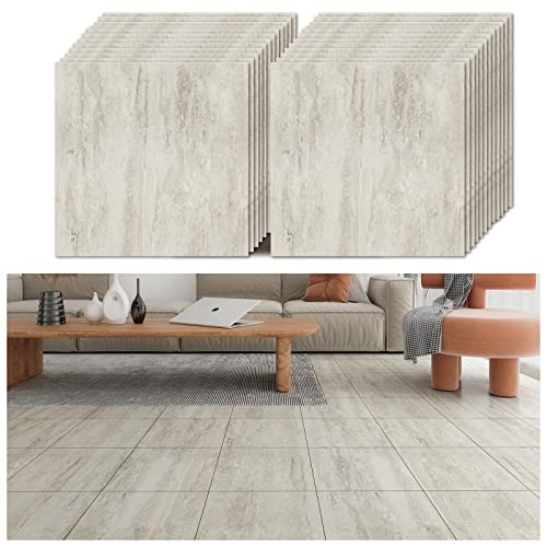 VEELIKE Pavimento in PVC Effetto Cemento Carta da Parati Industrial Adesivi per Piastrelle Impermeabile Mattonelle Adesive Cucina Vinile Adesivo Bagno Pavimento Adesivo 1.5mm 30cm x 30cm 24 Pezzi