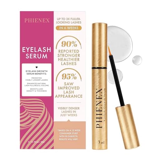 PHIENEX Suero Pestañas, Fórmula Avanzada para Alargar y Densificar Pestañas y Cejas - Con Complejo de Péptidos Botánicos y Tecnología US DermaCraft Labs - 3ml