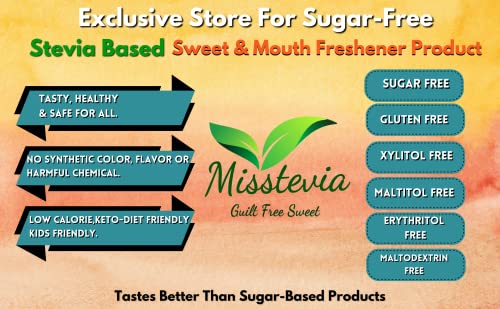 Image of Misstevia Sugar Free Green Mango Goli (110g- Pack of 2) | Stevia Sweetened Aam Pachak | Sweet & Spicy Chatpata Churan | Digestive Mukhwas | Mouth Freshener | No Added Sugar