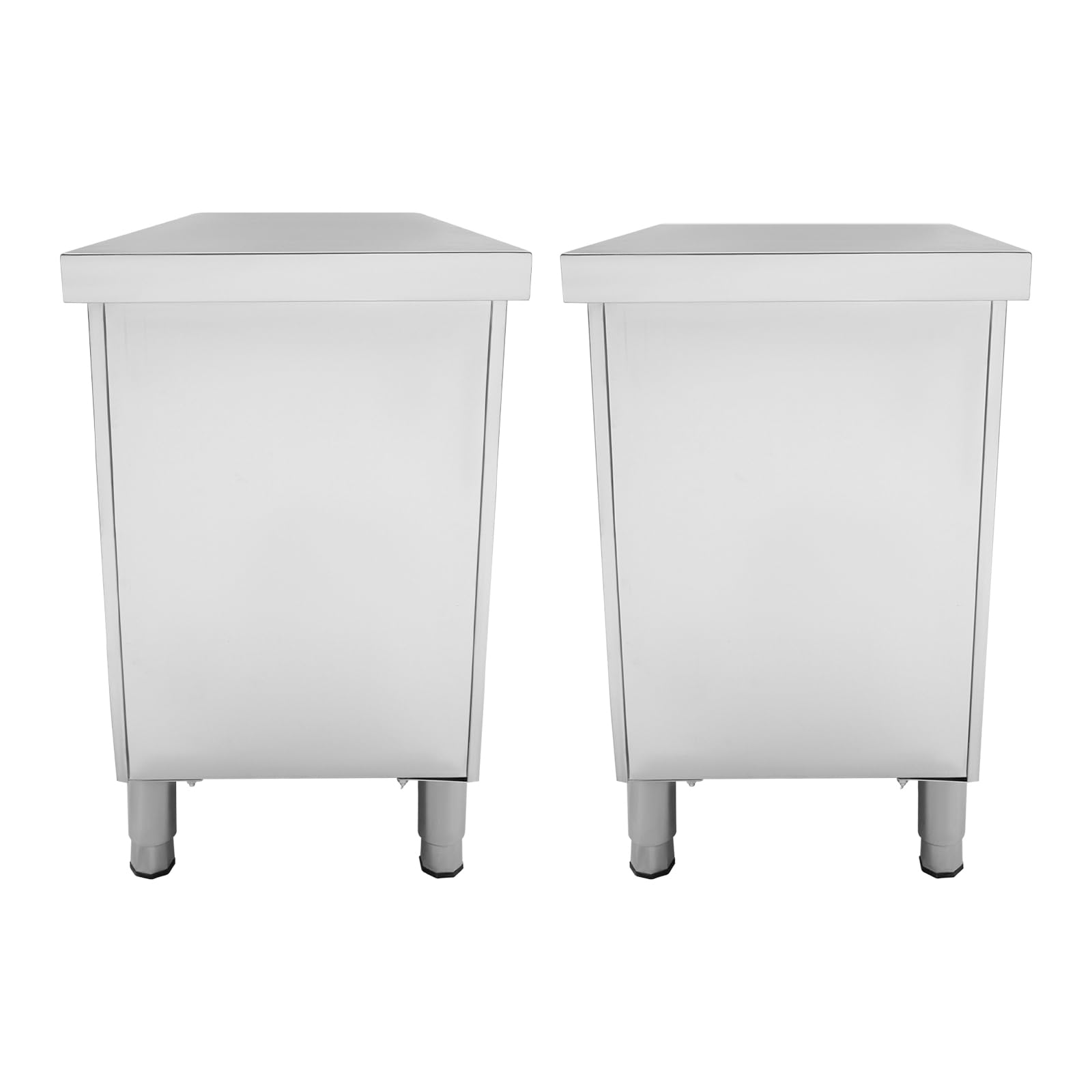 Armario de trabajo de acero inoxidable, 120 x 50 x 86 cm, capacidad de carga de 400 kg, mesa de trabajo independiente, armario de cocina, armario de cocina, armario multiusos con puertas
