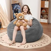 Cansunna 2 Feet Small Bean Bag Chair with Memory Foam Filled