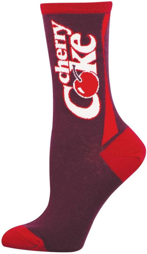 Women's Cherry Coke Socks | Retro Soda Cotton Crew – Socksmith