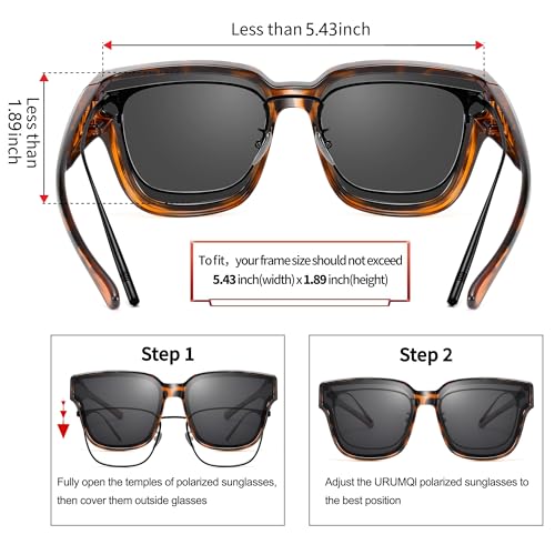 Image of URUMQI Polarized Sunglasses Fit Over Glasses Women Men UV400 Trendy Shades
