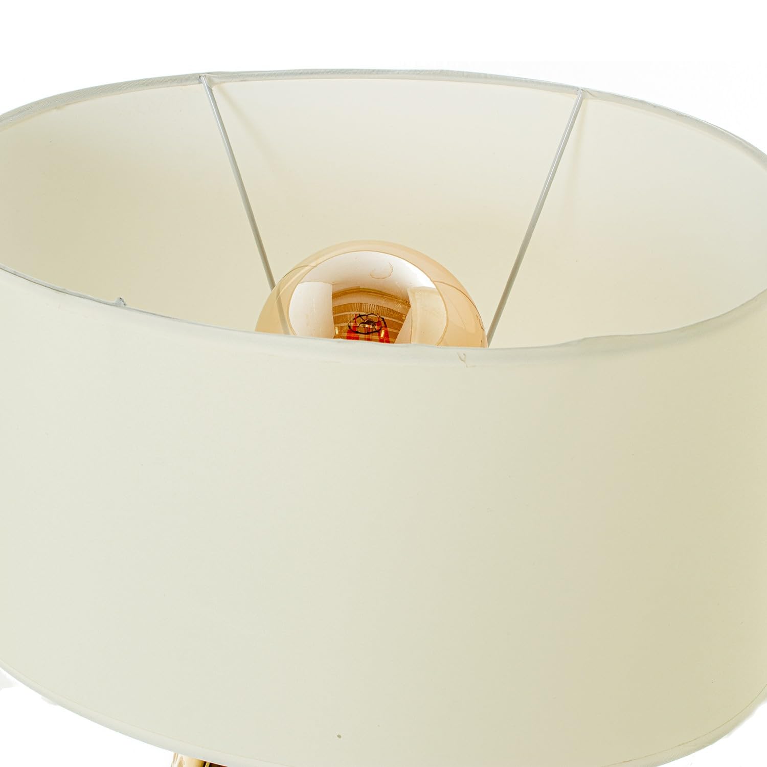 Lampara de sobremesa de Ceramica Dorada con Pantalla 38x24x54cm