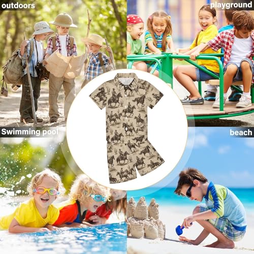 Image of Boccsty Red Strawberry Boy Summer Shorts Sets Hawaiian Toddler Boys T-Shirt & Pants 2 Pcs 3T-10T
