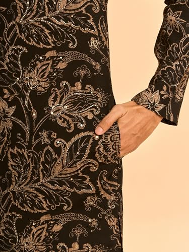 Image of DIWAS BY MANYAVAR Men's Printed & Golden Sequined Festive Kurta (1pc)