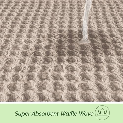 Elegant Comfort WAFFLE-TOWELS-6PK-13X13-TAUPE 100% Turkish Cotton 6-Pack Waffle Premium Kitchen Towels - Quick Drying And Super Absorbent Kitchen Dishcloth Towels thumb #3