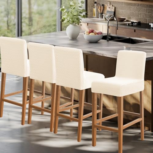 Image of FUANGUI Bar Stool Covers Set of 4, Stretch Bar Stool Seat Covers