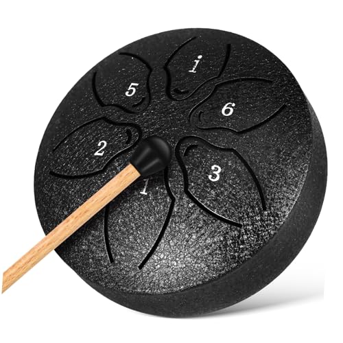 Yardwe Ethereal Tongue Drum with Notes for Outdoor Garden Use for Adults for Music Therapy Yoga and Relaxation Includes Music Book and Mallets
