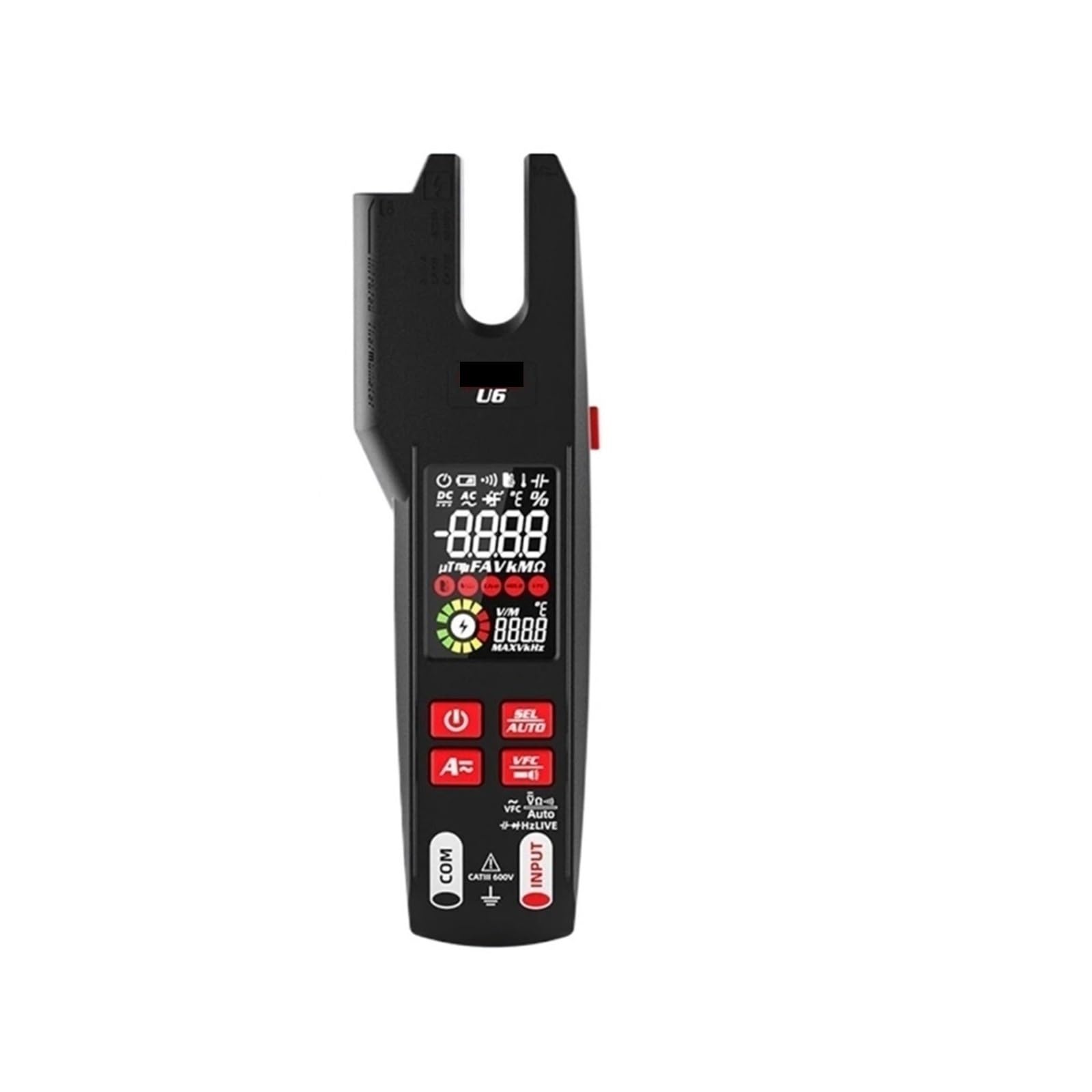Pinza amperimétrica digital, Medidor De Pinza Digital Profesional U6 Horquilla 600A Amperímetro Alica T-RMS DC AC Corriente Abierta Mandíbula Eléctrica Ter Auto Multímetro