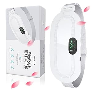 Cojín calefactor menstrual, cojín eléctrico para aliviar los dolores menstruales con 3 tipos de calor y 4 tipos de vibración para aliviar los dolores menstruales, los calambres y el dolor de espalda