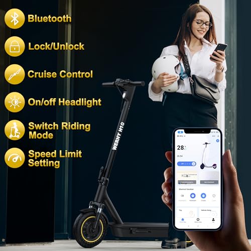 Image of WERHY 8.5 /10 Inch Electric Scooter for Adults, 350 /500W /1000W Motor, 19 /22 MPH Top Speed, 25-32 Miles Range, Folding Commuter E Scooter with Dual Braking