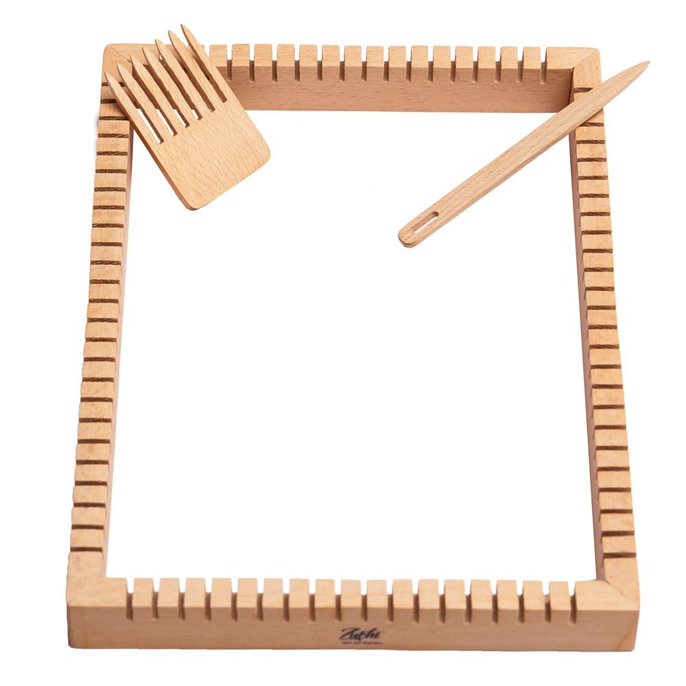 ZUCHI Medium Sized Weaving Loom Kit with Needle & Comb | Wooden Weaving Frame for Beginners & Kids | Create Tapestries, Mats, Wall Decor