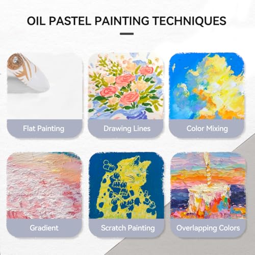 Paul Rubens Oil Pastels, 8 White Colors HaiYa Artist Soft Oil Pastels Vibrant and Creamy, Art Supplies for Artists Beginners - Image 3