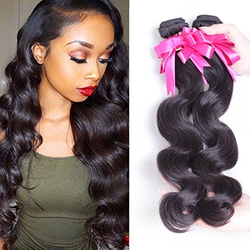 Jaja Hair 8A Mink Brazilian Virgin Hair Body Wave 3 Bundles 100% Unprocessed Brazilian Remy Human Hair Weave Bundles Body Wavy Virgin Hair Natural Black Color 12 14 16 Inches