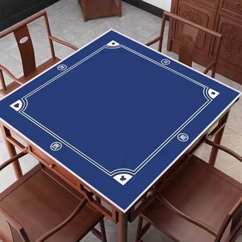 Tapete de mesa para Mahjong antideslizante azul 70x70 cm miniatura 2