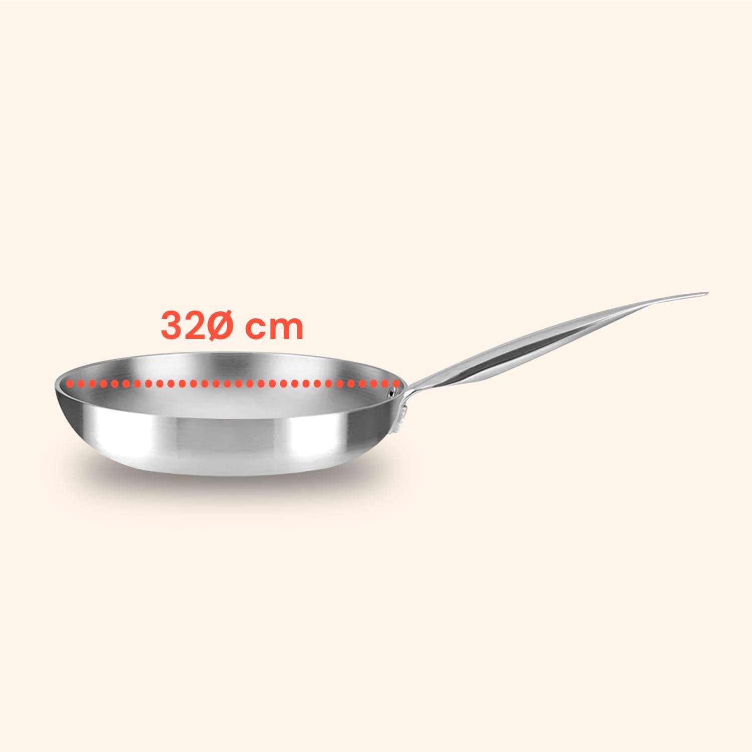 Wintem Wok Saltapasta 32cm in Alluminio Riciclato e Manico Ergonomico in Acciaio Inox - Doppio Fondo Brevettato 16,6cm e Adatto a Tutti i Tipi di Piani Cottura - Resistente fino a 300°C