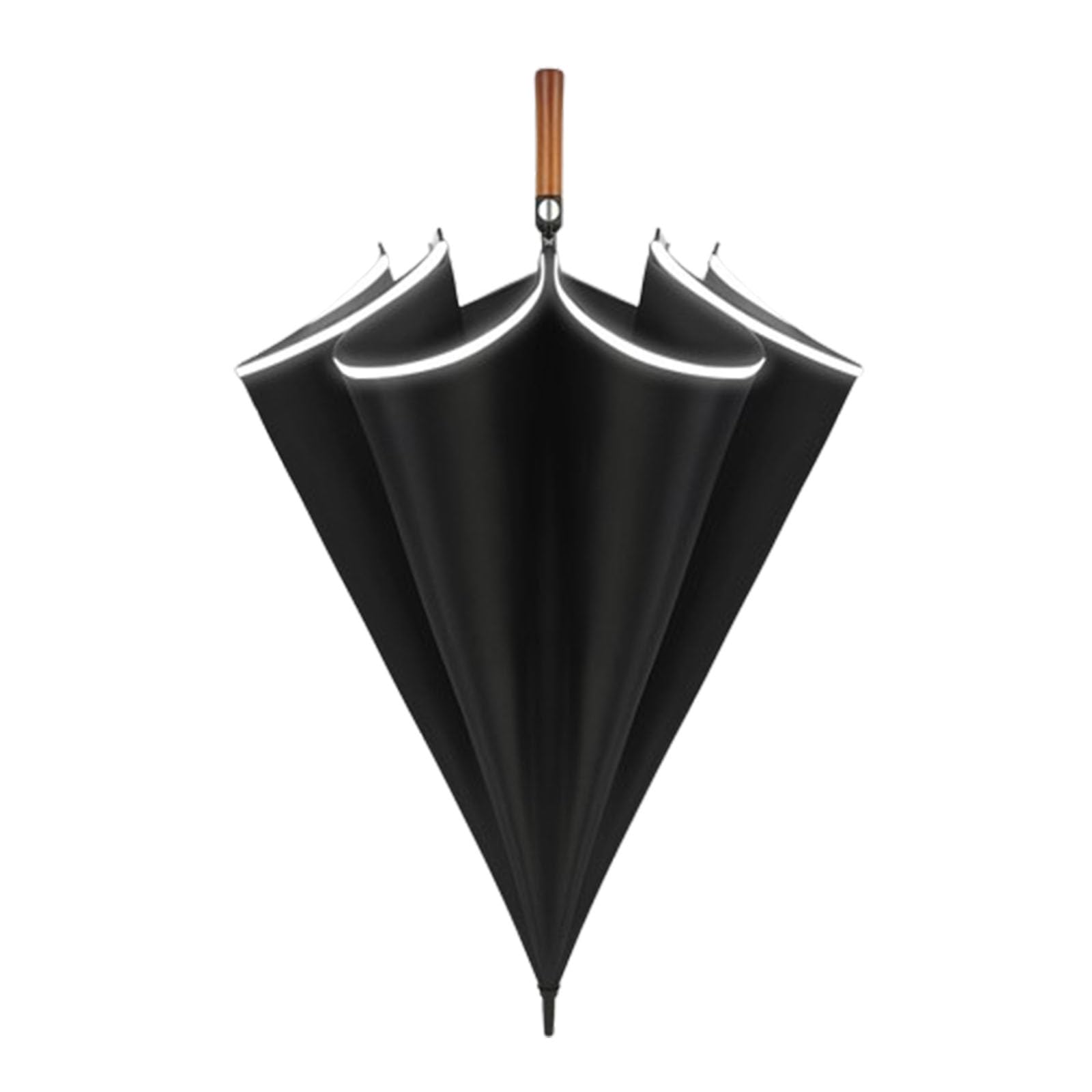 Paraguas de golf extra grande, resistente al viento y al viento, tira reflectante, paraguas de mango largo, se abre y cierra automáticamente (black)