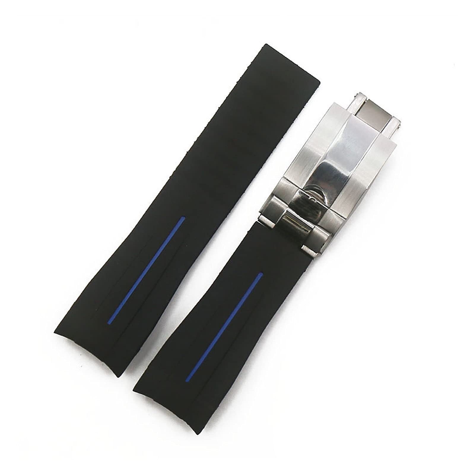 Bracelet en caoutchouc 21mm style B2 avec boucle pliable pour montre homme et femme