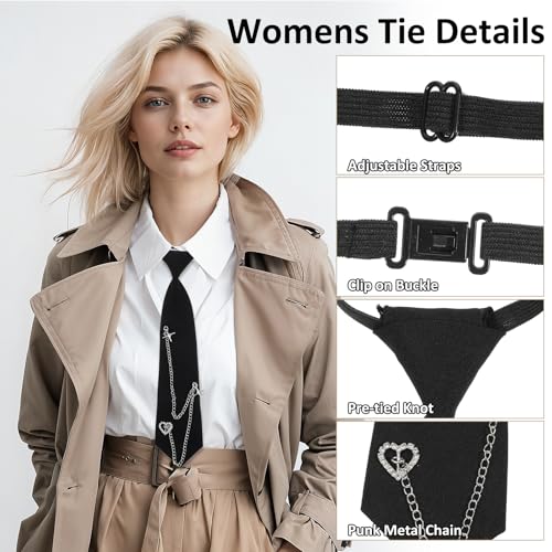 Image of Tucnoeu Bow Tie for Women - 2Pcs Women's Bow Ties,Pre-tied Adjustable Bowties