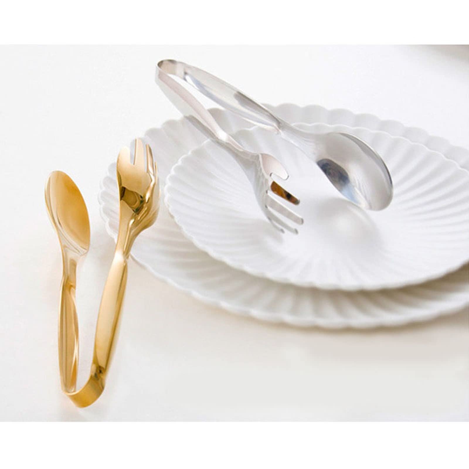 Pinces de Cuisine en Acier Inoxydable, Pinces Alimentaires, ustensiles de Cuisine dorés et argentés, Outils en Libre-Service pour Barbecue