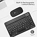 Ultra-Slim Bluetooth Keyboard Portable Mini Wireless Keyboard Rechargeable for Apple iPad iPhone Samsung Tablet Phone Smartphone iOS Android Windows (10 inch Black)