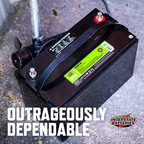 Image of Interstate Batteries 12V 110 AH SLA /AGM Deep Cycle Battery for Solar, Wind, and RV Applications - Insert Terminals (DCM0100)