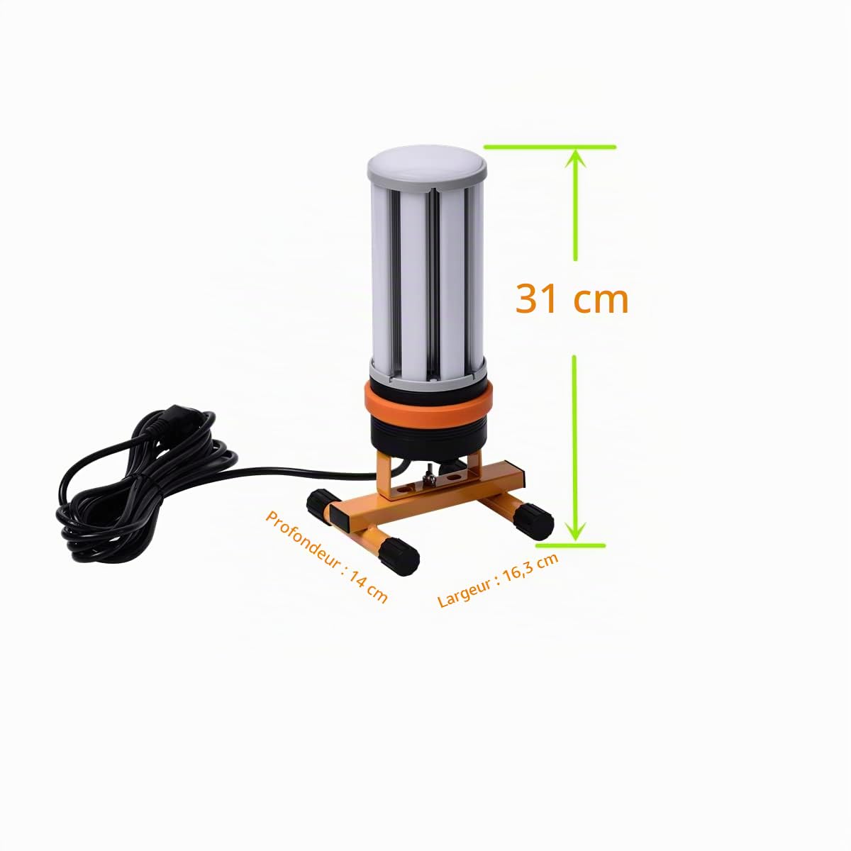 Projecteur Chantier LED 45W, Lampe de Travail Led Portable,Spot Chantier,Ultra-Lumineux 5400LM, Eclairage 360°, IP64 Etanche. (Couverture laiteuse 5400lm)