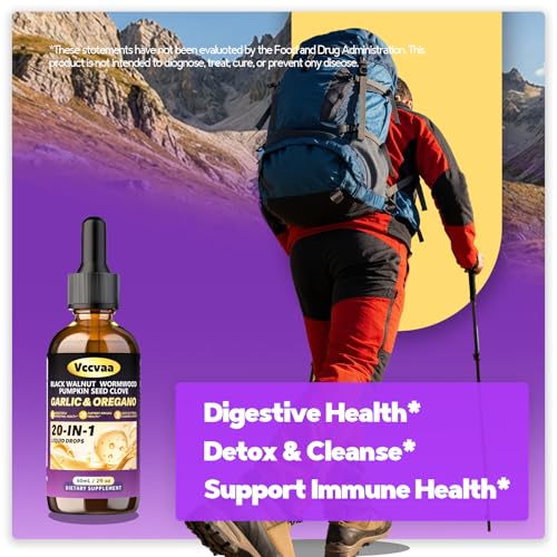 Image of 20-in-1 Black Walnut Parasite Cleanse for Humans | Wormwood, Pumpkin Seed & Oregano | Digestive & Intestinal Health Support | Immune System Booster | Gentle Internal Cleanse & Detox | Lemon Flavor