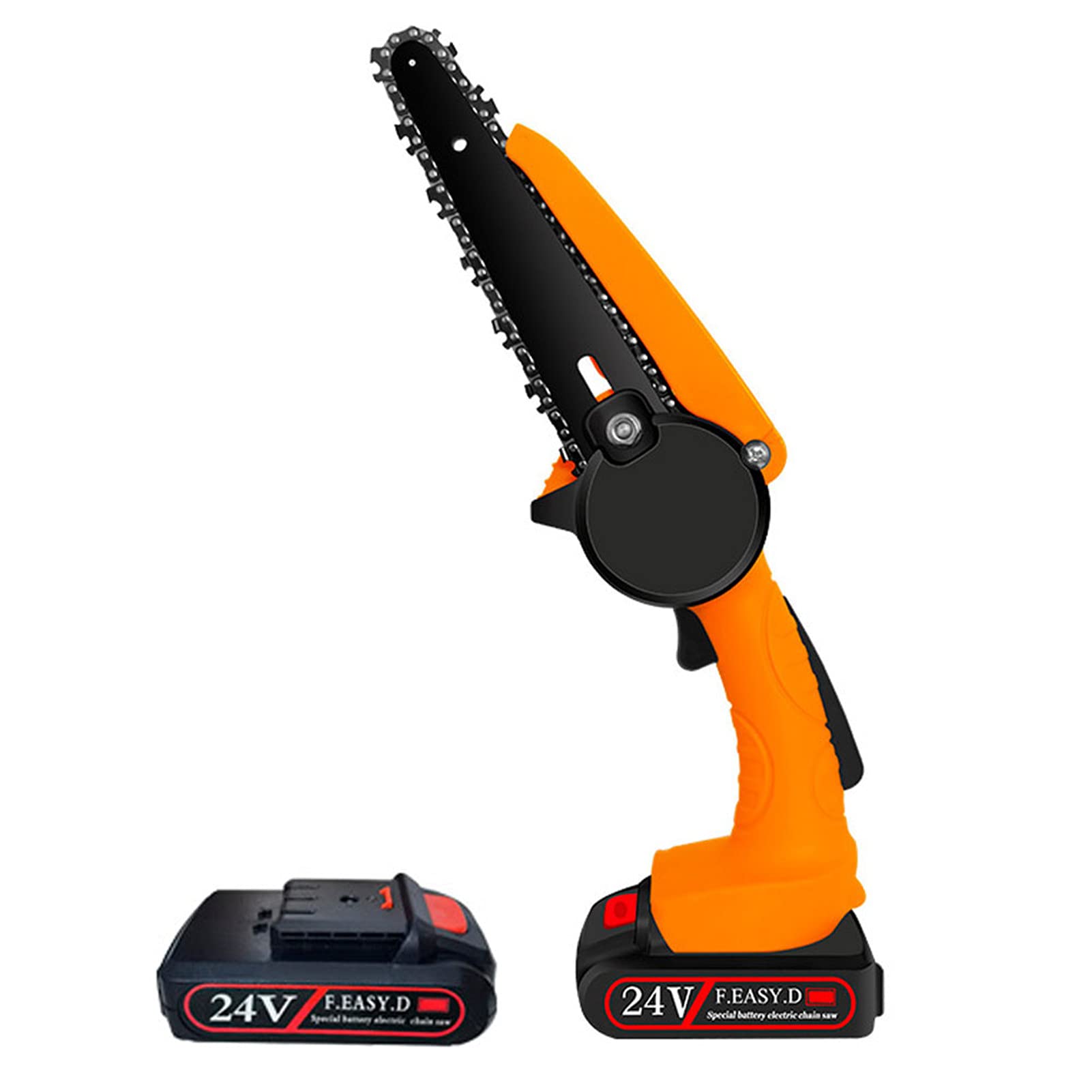 750W 6 Pollici a Catena elettrica 24 V Mini Sega elettrica con 2 Batteria Ricaricabile per la Lavorazione del Legno potatura con Una Mano taglierina da Giardino
