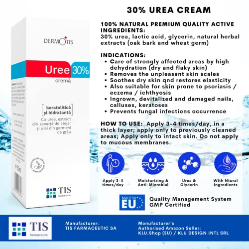 TIS Urea 30% Cream - Heals Severely Cracked, Dehydrated, Irritated Skin | Feet, Nails, Elbows, Knees, Hands | Skin prone to Eczema, Psoriasis | Ingrown, Devitalized, Damaged nails | Thick Consistency - Image 4