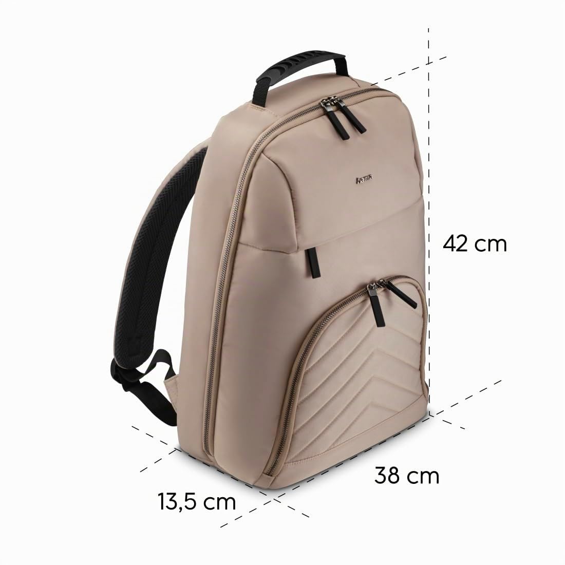 Hama | Mochila para Ordenador portátil (Compartimento Acolchado para portátiles de hasta 16,2", Compartimento para Tablet de 14,6", Mochila para portátil con 2 Bolsillos Delanteros y 1 Compartimento