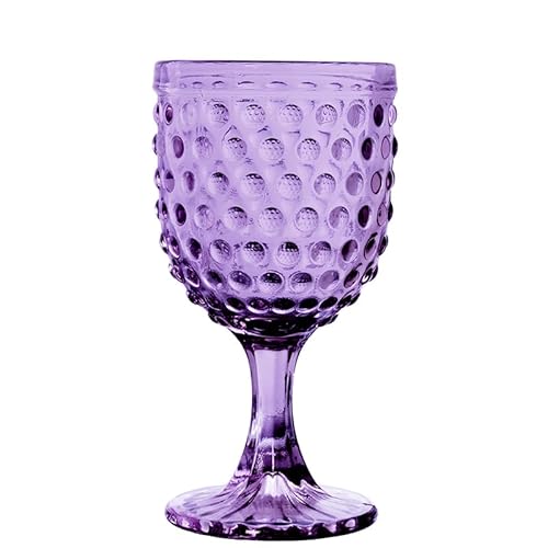 Set di 6 tazze di vetro con decorazioni sfere in viola 9 x 9 x 16.5 cm