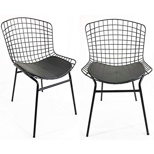 Kit 2 Cadeiras BERTÓIA preta tubular - Poltronas do Sul