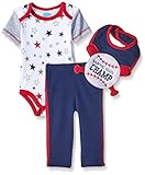BON BEBE Baby Boys' 3 Piece Pant Set with 3d Bib and Bodysuit