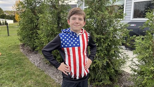 SAYM Boy's USA American Flag Patriotic Fleece lining Pullover Hoodies4