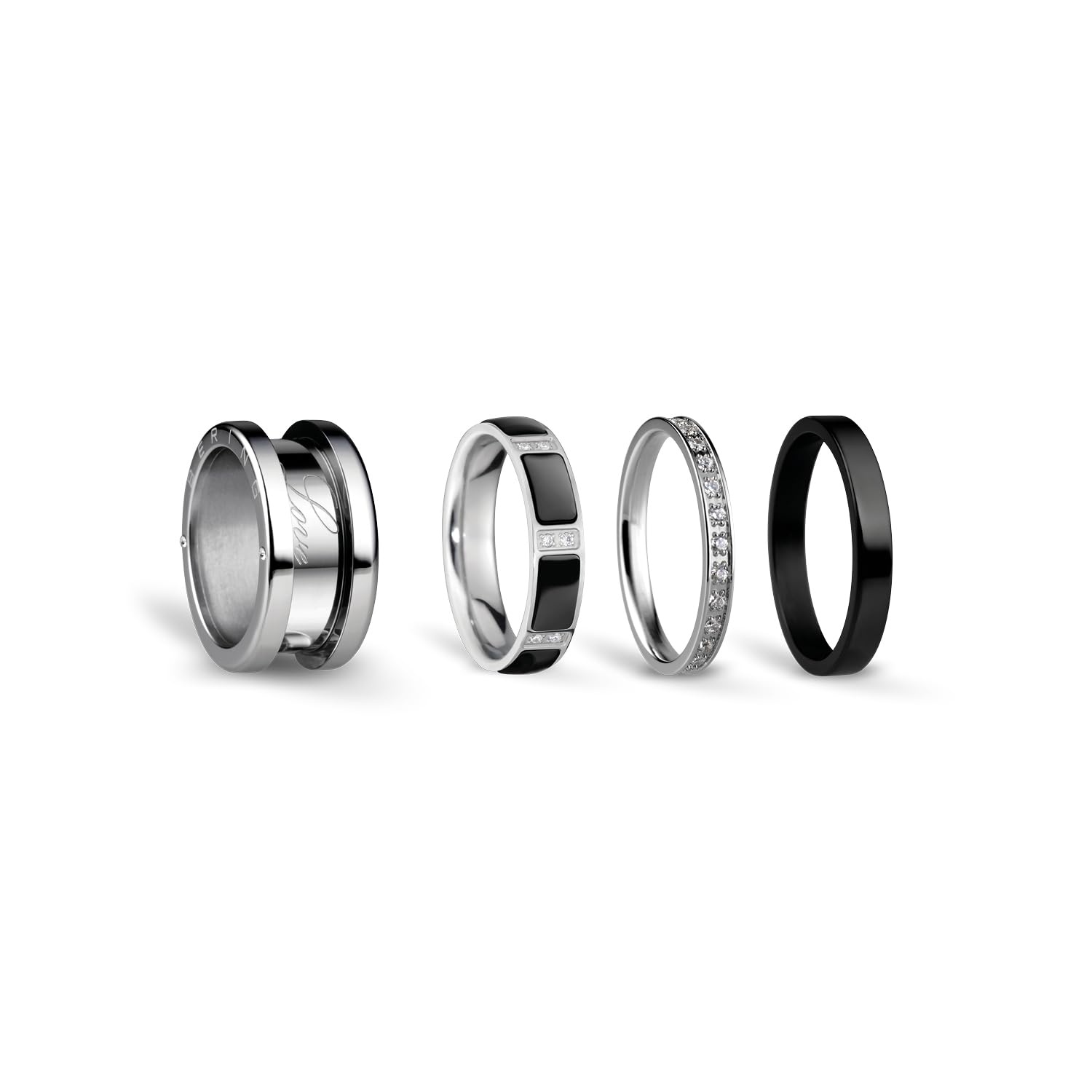 BERING Symphony Set-F 10, Stainless Steel, Cubic Zirconia