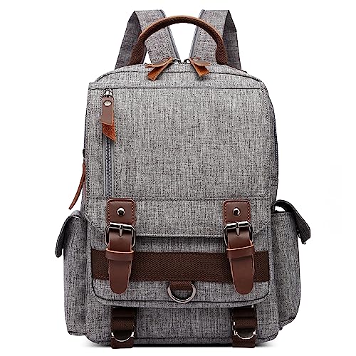 Classico Zaino Uomo Vintage Borsa sul Petto per 10.9 Pollici iPad con Maniglia a Tracolla Convertibile per Viaggio Casuale Shopping Impermeabile Monospalla Backpack Grigio