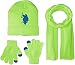 U.S. Polo Assn. Boys' Cuffed Beanie, Tech Touch Glove, and Matching Scarf