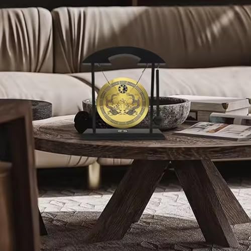 Gong de bureau en laiton avec support déco Feng Shui 20cm - 5