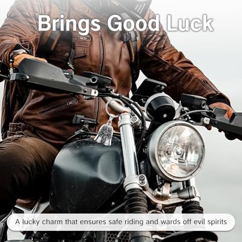 Image of NIIIYTYB Motorcycle Angel Bell for Riders Guardian Bell for Bikers Men's Good Luck Charm Keychain Accessory for Motorcycles Campana de la Suerte for Men Protective Biker Bells