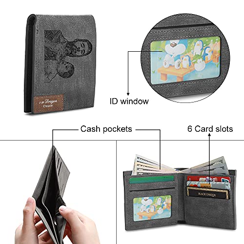 Image of Gifts for Men Personalized Custom Photo Wallets for Men Engraved Picture & Initial Name Wallets for Men Customized Gifts for Fathers Day