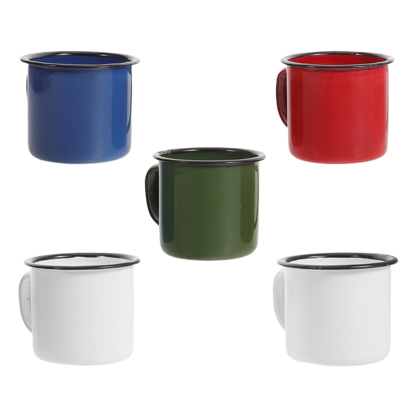 Tasses de camping en émail lot de 5 gobelets vintage portables et résistants